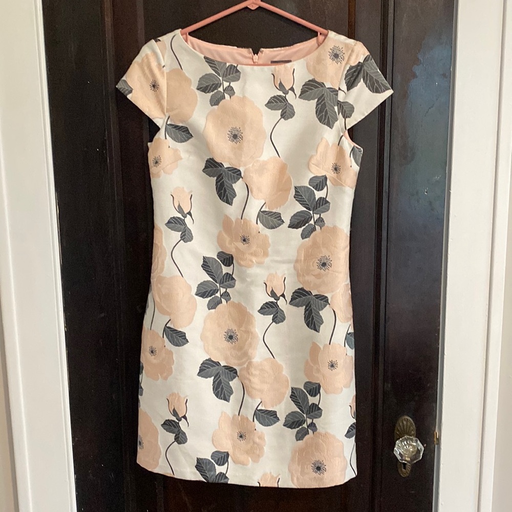 Vince Camuto Pink and Black Floral Print Dress